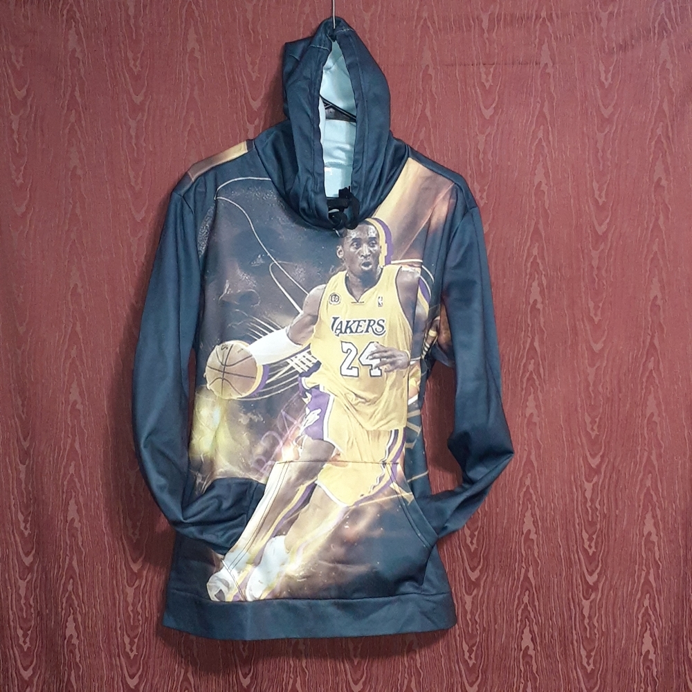 NBA KOBE BRYANT 24 LA LAKERS LIGHTWEIGHT SWEATSHIRT HOODIE SZ L MICROFIBER NWOT - Picture 2 of 7